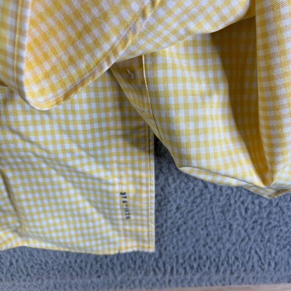 Vintage Brooks Brothers Shirt Men XL Oxford Button Up Yellow Check Supima Cotton - Picture 8 of 8